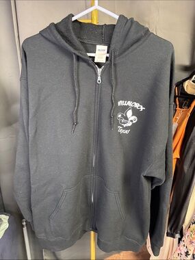 Gildan Black Full-Zip Hoodie with Villalobos Texas Logo